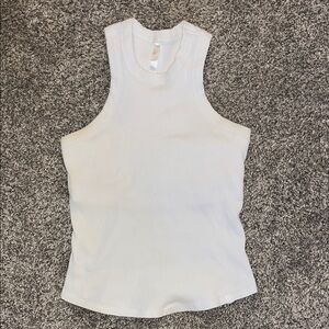 Fabletics White Ribbed Tank Top